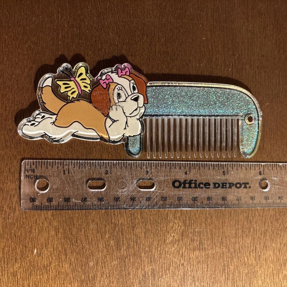 Vintage Comb Beethovens 2nd Childs Puppy Dog Glitter 6” USA VNTG 1996